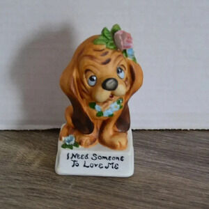 Vtg Sad  Puppy Figurine